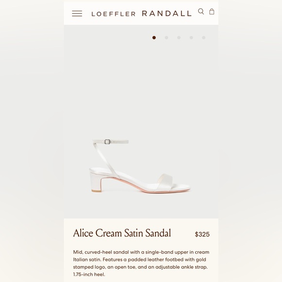 Loeffler Randall Alice Cream Satin Sandal Size 6 New in Box 2” Heel Wedding Gala - Picture 10 of 12